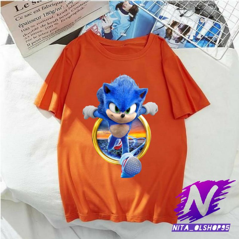 kaos anak sonic movie3 baju anak sonic terbaru gratis nama bahan premium