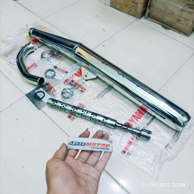 MUFFLER ASSY FULLSET KNALPOT CHROME RXKING RX KING RX-KING ORIGINAL YAMAHA