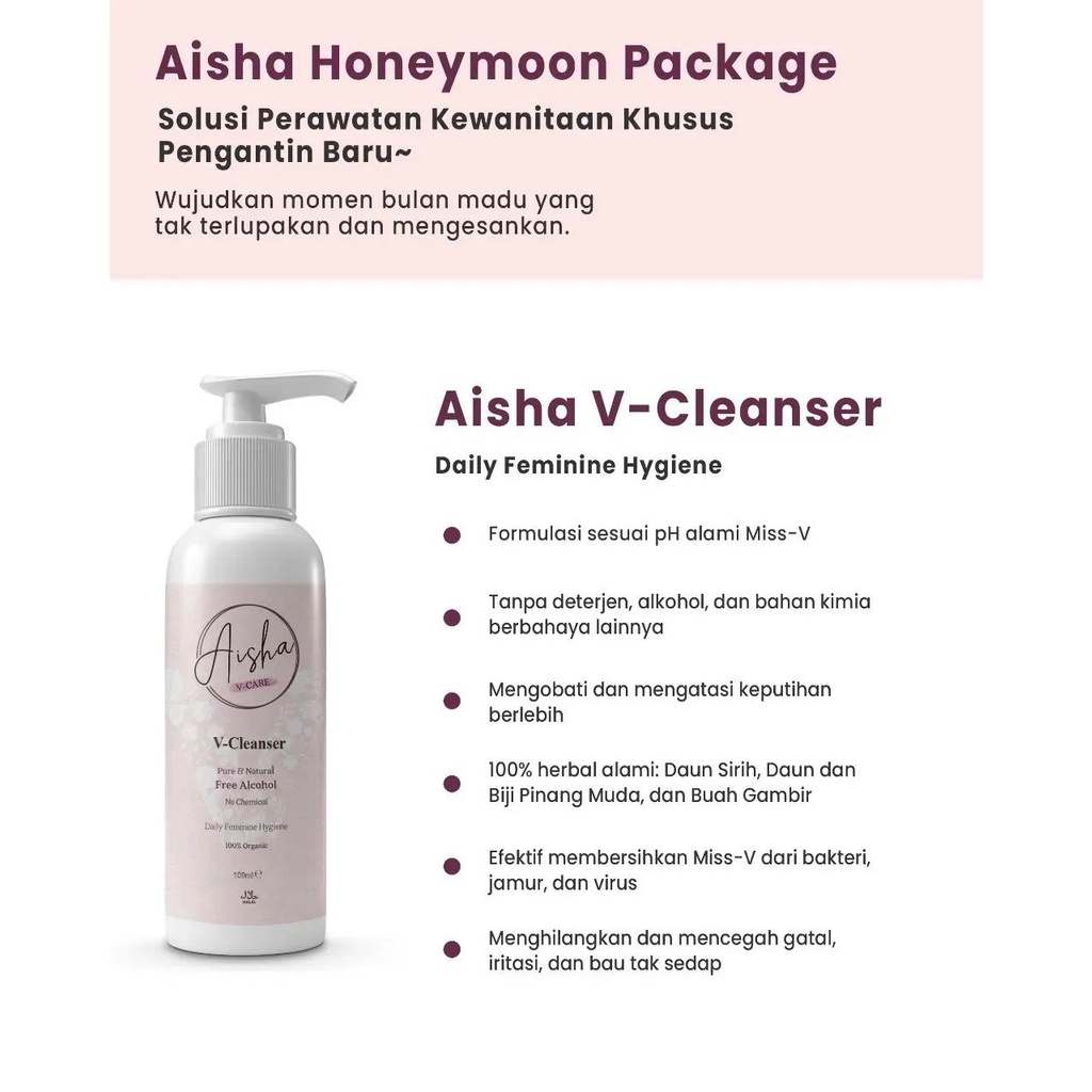 AISHA HONEYMOON PACKAGE | PERAWATAN PENGANTIN HERBAL | KADO PERNIKAHAN | PAKET PENGANTIN | BODY TREATMENT | HERBAL ALAMI NON ALCOHOL NON PENGAWET