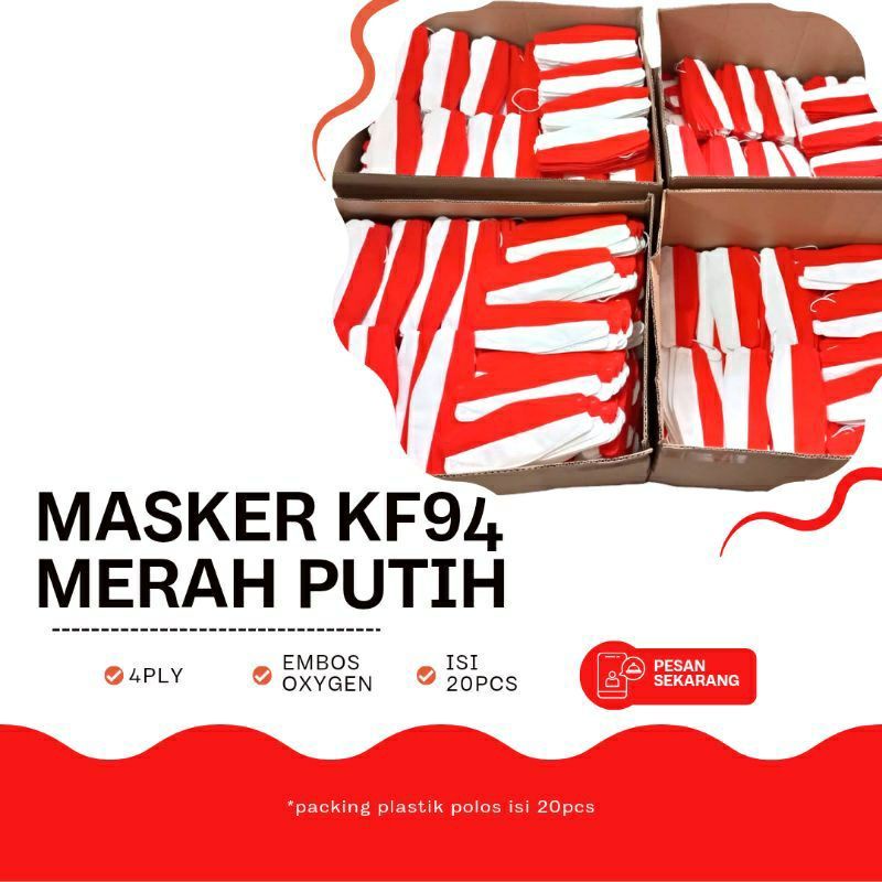 MASKER KF94 MERAH PUTIH spesial HUT RI LOGO GARUDA
