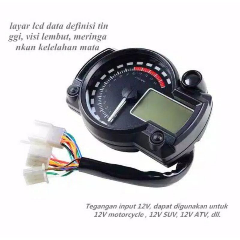SPEEDOMETER DIGITAL KOSO RX2N 7 WARNA SET SENSOR TAKO ODOMETER SPIDOMETER KILOMETER UNIVERSAL MOTOR