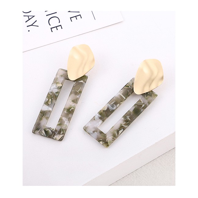 LRC Anting Tusuk Fashion Lotus Leaf Geometric Earrings Y6132X