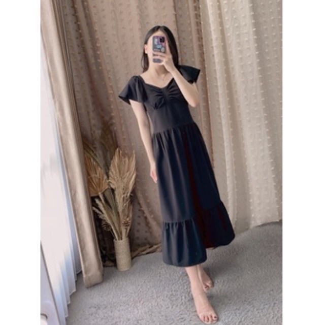 Eliza Dress || Dress Wanita || Dress Casual Ruffle Flare Korea || Vaeesan