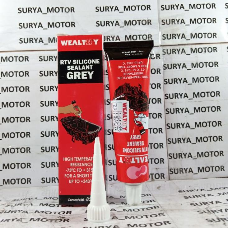 

Sudah READY.. LEM WEALTHY RTV SILICONE SEALANT GREY 85gr