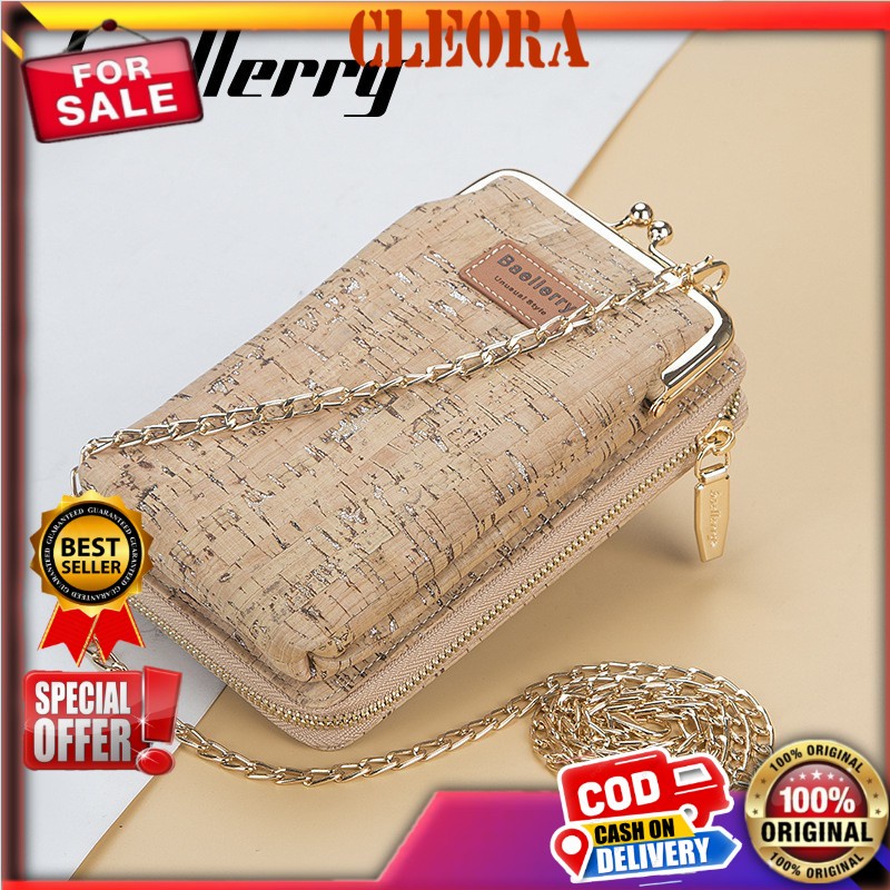 Tas Selempang Wanita BAELLERRY  Original Bahan Kulit PU Leather Premium  Kekinian Import Ori Branded