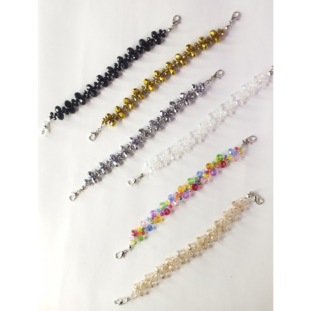 Gelang korea Gelang Pengait Magnet Gelang Kristal Wanita Konektor Masker Hijab Manik Kristal Pengait