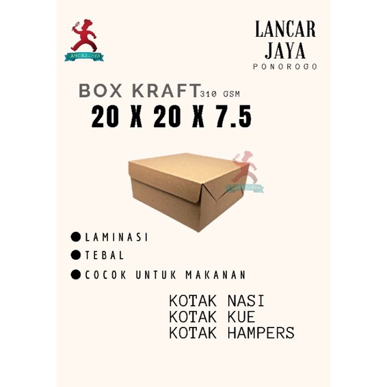 

dos coklat box coklat kotak hampers coklat box packaging laminasi 20x20x7.5 (isi 10pcs)