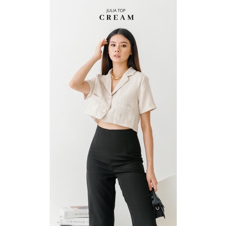 JULIA TOP - ATASAN CROP TOP TWEED PREMIUM WANITA