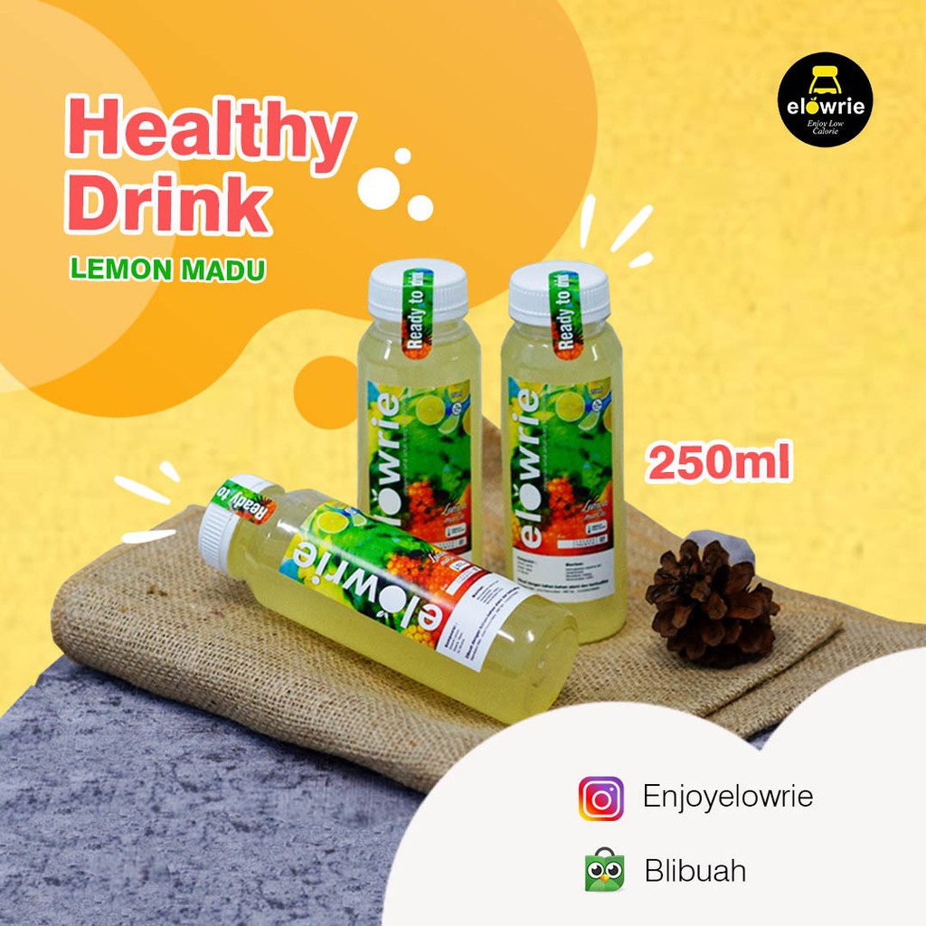 

ELOWRIE READY TO DRINK 250ML / SARI JERUK LEMON DAN MADU / MURNI / MINUMAN SEGAR / TANPE PENGAWET