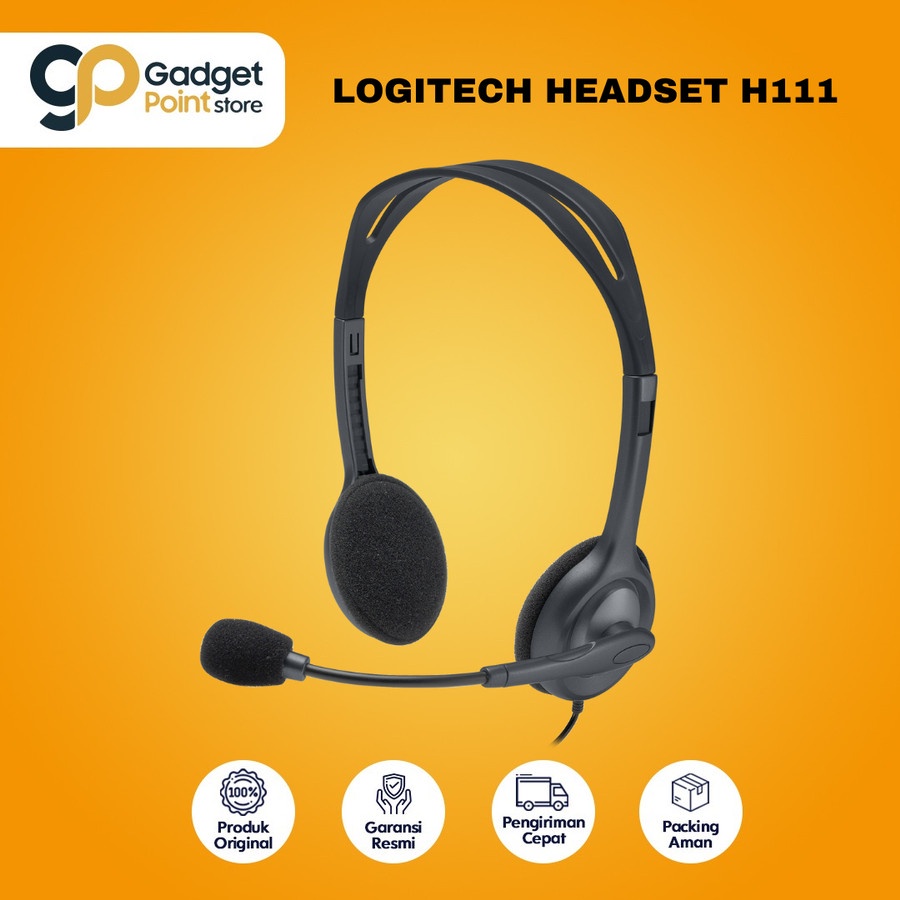 Headset | Headphone Logitech H111 Stereo - Garansi Resmi 1 Tahun