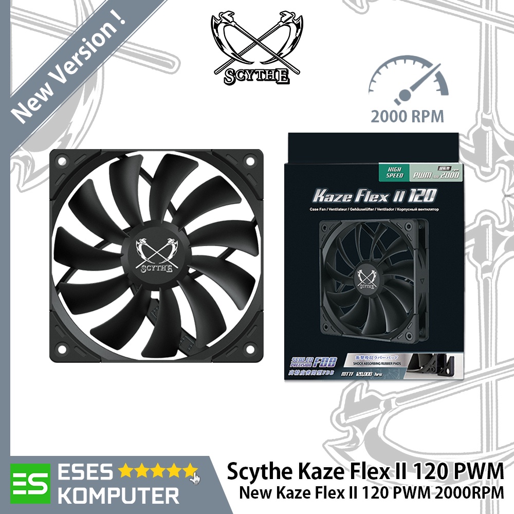 Fan Scythe Kaze Flex II 120 PWM 2000 RPM | 120mm 12CM KazeFlex II 120