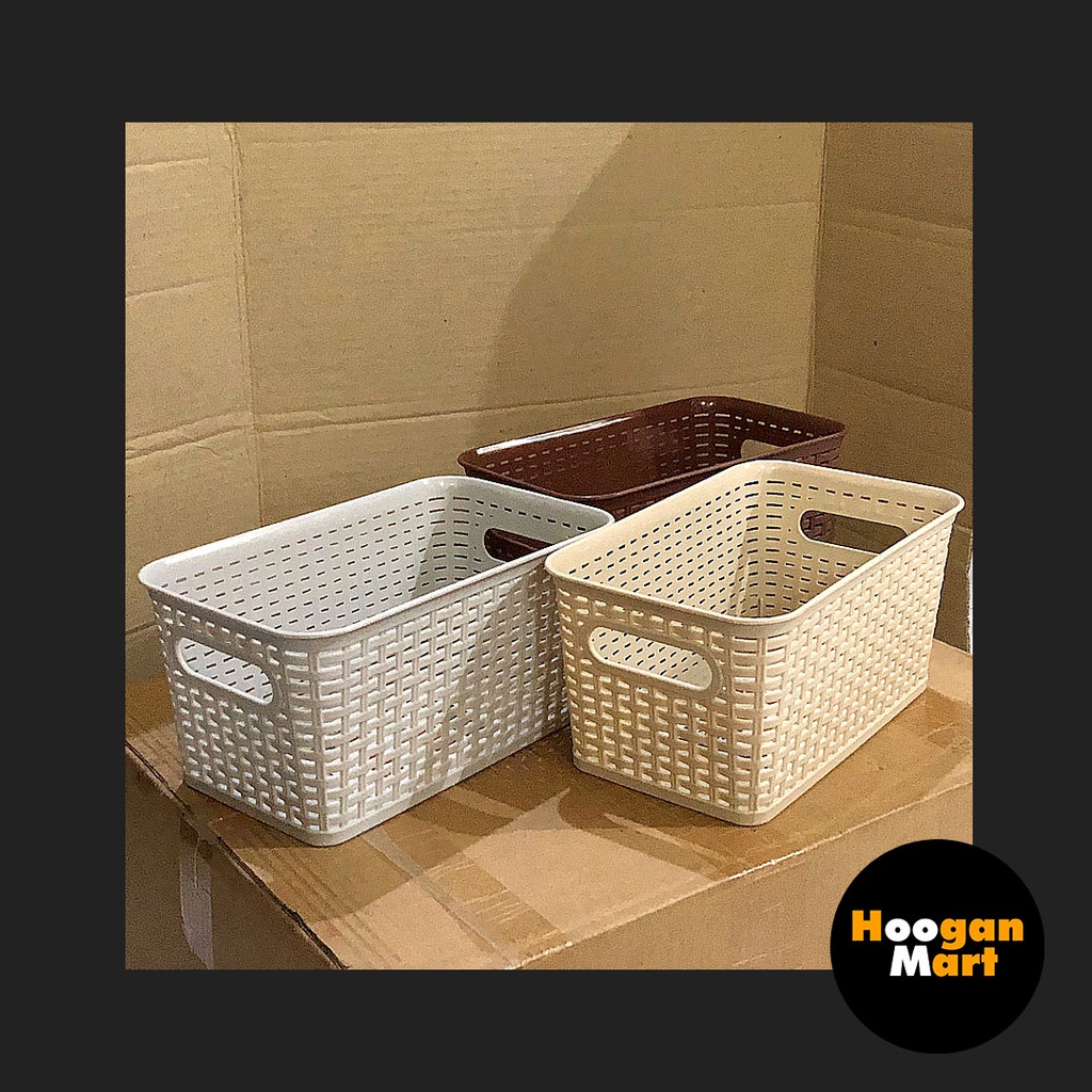 [Keranjang] Segi / Basket Plastik Manhattan BK-282 Rotan ASVITA