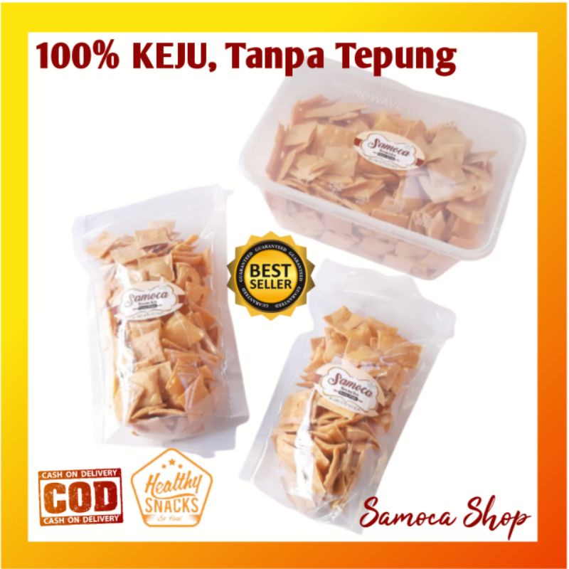 Keripik Keju Chips Panggang Cemilan Sehat Diet Keto DEBM kemasan box 255gr