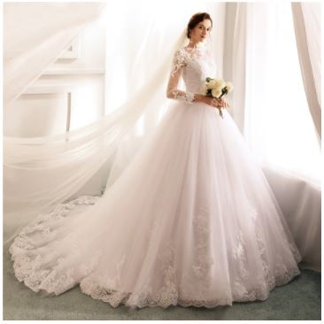 gaun pengantin / Gown wedding pengantin putih ekor