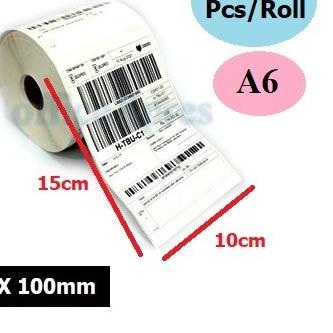 KERTAS LABEL STICKER 100 X 150 MM / Label Bare / Kertas Stiker Thermal A6 Kertas / Thermal Label pen