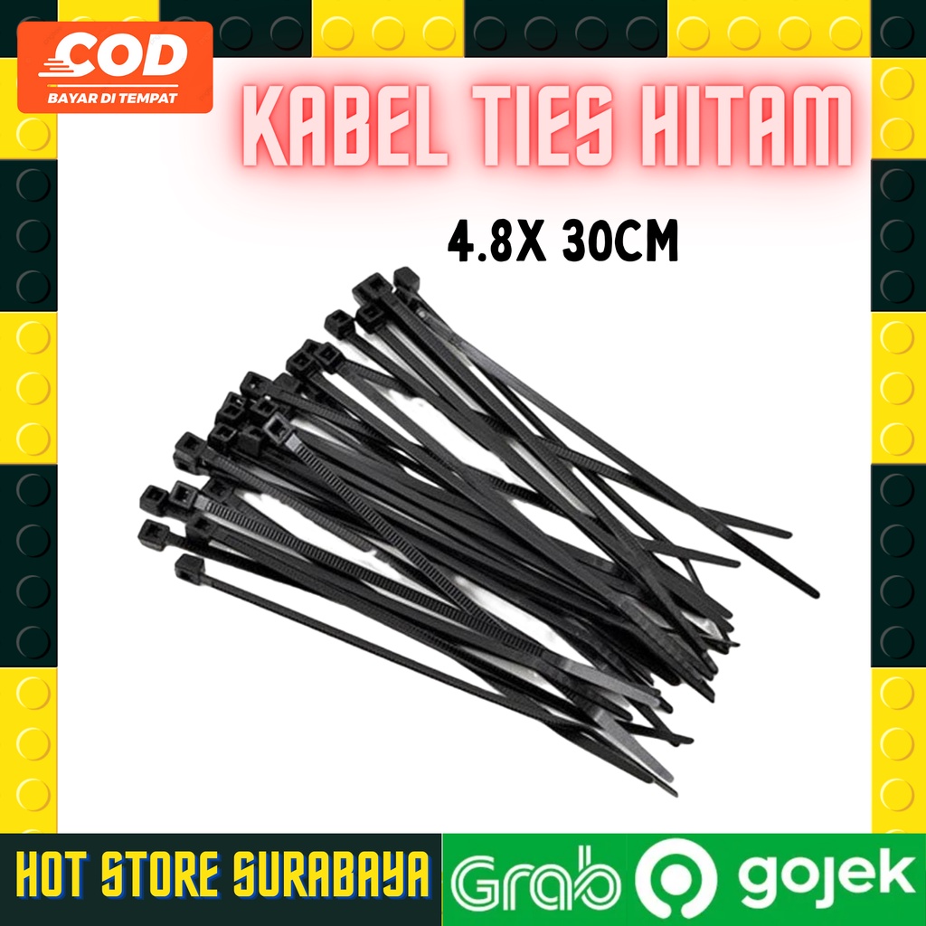 Kabel Ties  Kabel Tis Cable Ties Hitam 4.8 x 30 cm