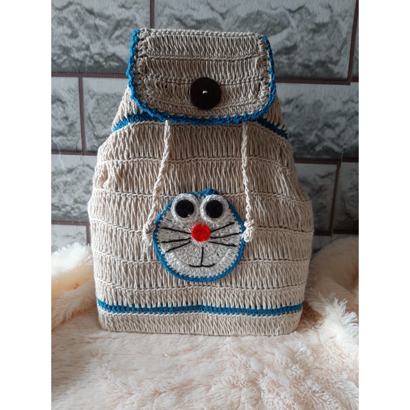 Tas ransel besar rajut tangan