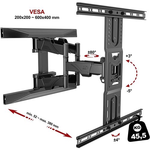 Bracket Braket Breket TV 40 42 43 50 55 60 65 70 75 inch, TV LCD LED Bracket TV Swivel NB P6 NEW north bayou