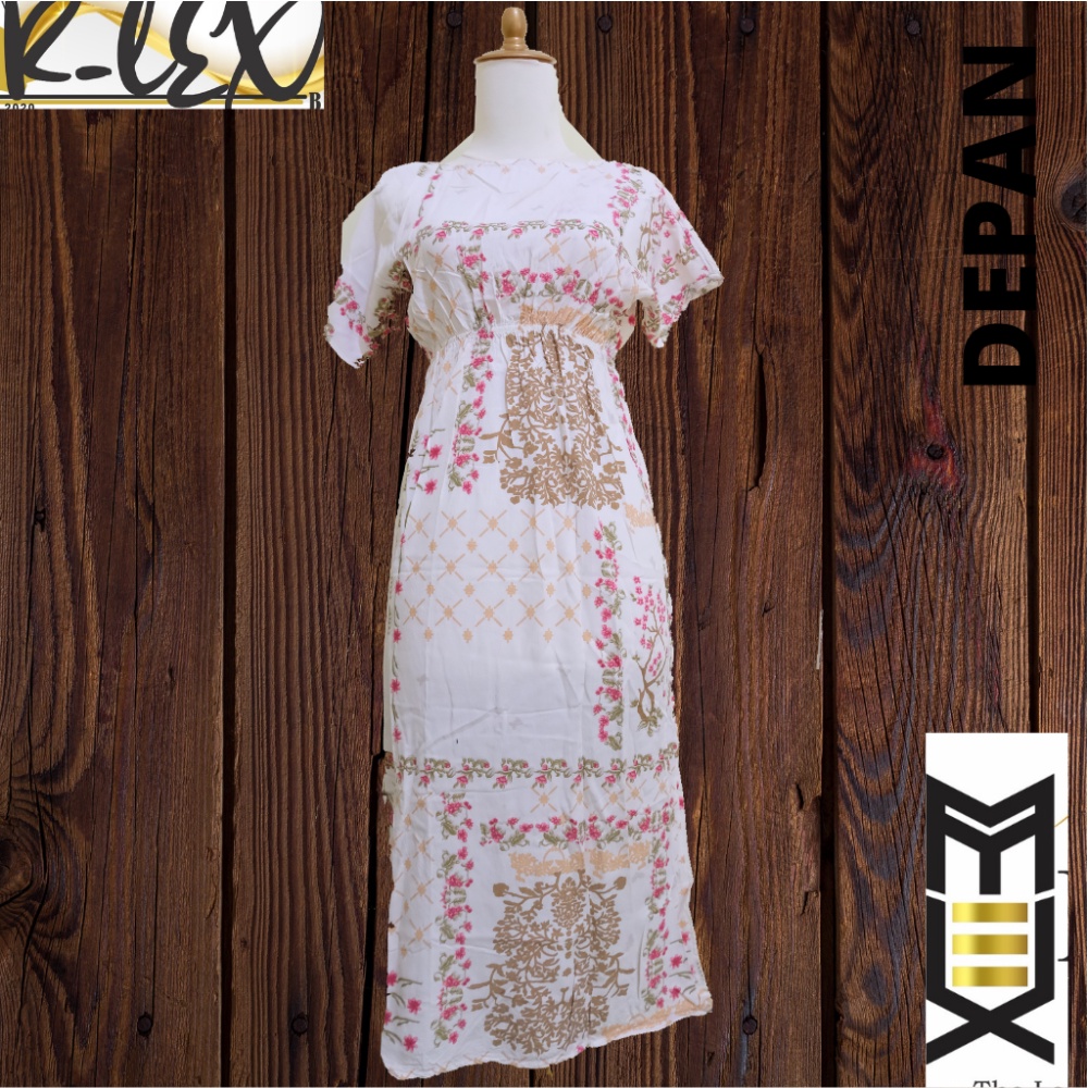 DASTER BUSUI IBU MENYUSUI  BAHAN RAYON PREMIUM KARET WARNA PUTIH MOTIF BUNGA MERAH R-LEX