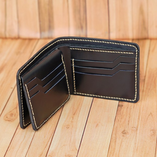 Jayuwan DAB Dompet Pria Kulit Sapi Asli Pullup Handmade Hitam Polos