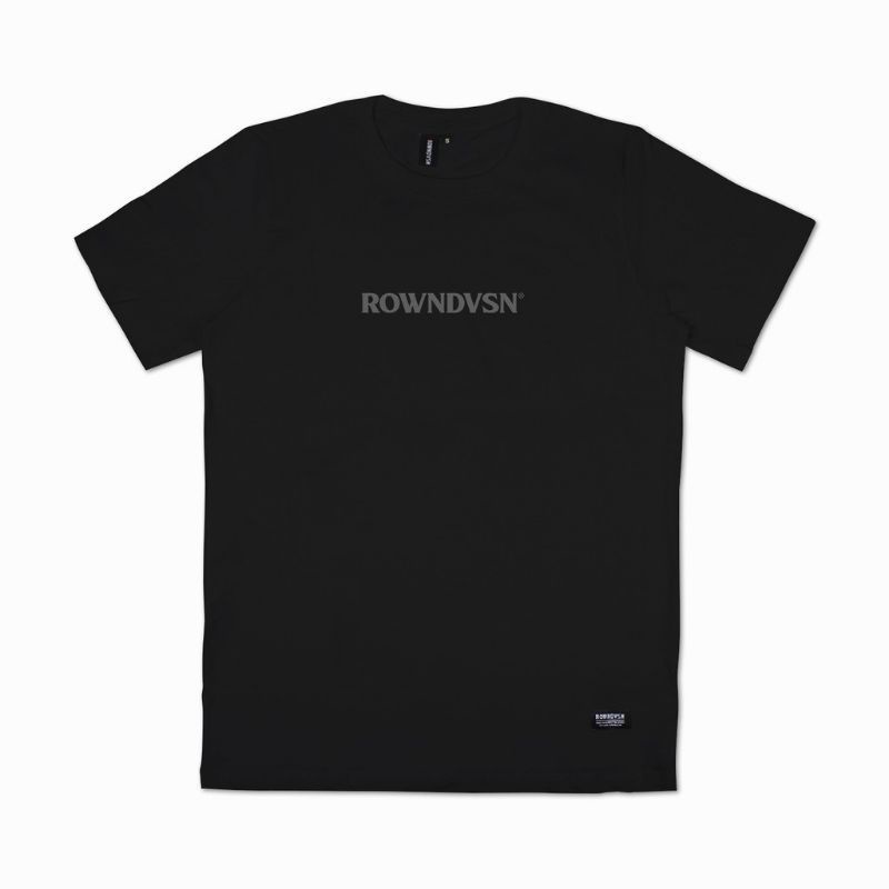 Kaos Rowndivision Hitam Logo Grey