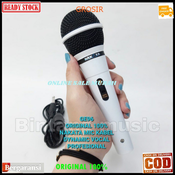 G96 Nakata Mic kabel Microphone original 100% cable mik karaoke mikrophone vocal audio sound system sistem pengeras suara pro profesional dynamic legendary musik music G96   BISA SEGALA JENIS AUDIO SOUND  Langsung nyala. Gk pake baterai  suara mantap, yg