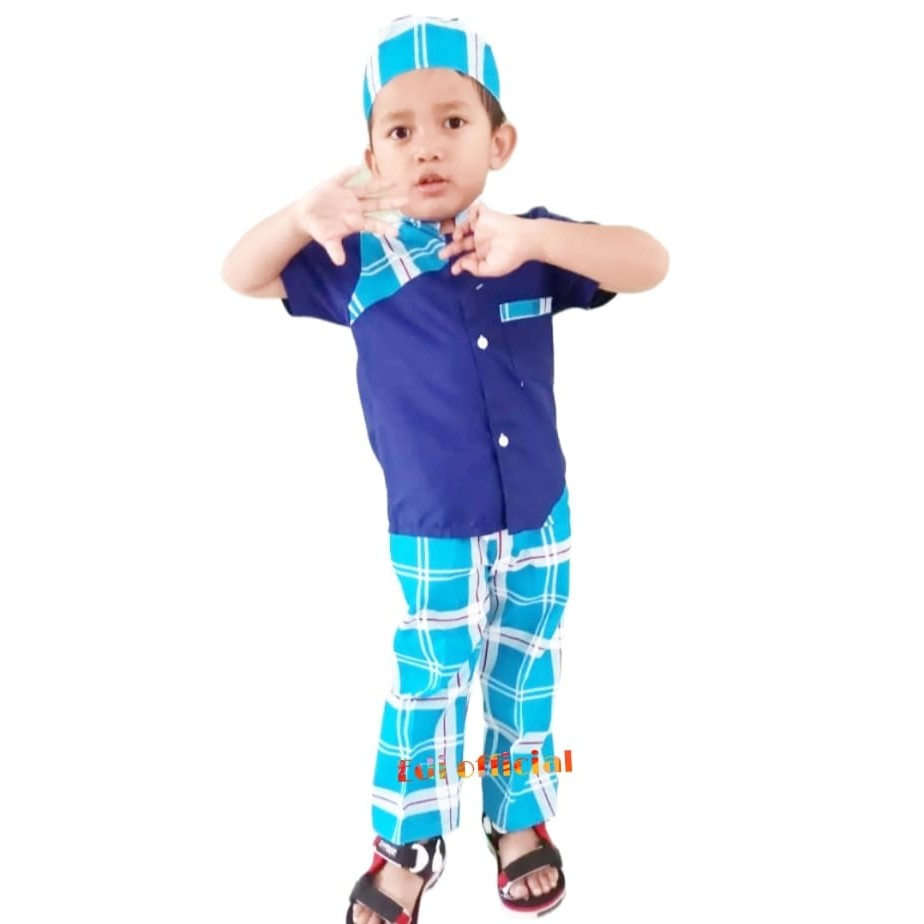 Stelan Anak laki laki / Baju Koko Anak Motip Batik Terlaris 2-8 Tahun