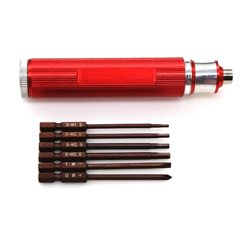 6 in 1 Hexagon Screwdriver H1.5 2.0 2.5 3.0mm Hex Slotted Phillips Screwdriver Tool Kit for RC el Car Boat Aircraft,2