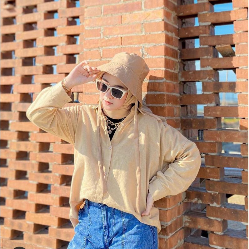 KEMEJA LENGAN PANJANG//LEA SHIRT KEMEJA OVERSIZED// Misty Long Shirt Kemeja Wanita-1