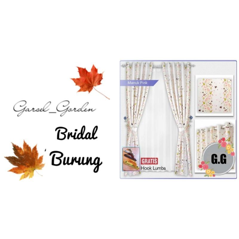 GORDEN MINIMALIS KATUN BRIDAL BURUNG / SEMI BLACKOUT MOTIF BURUNG