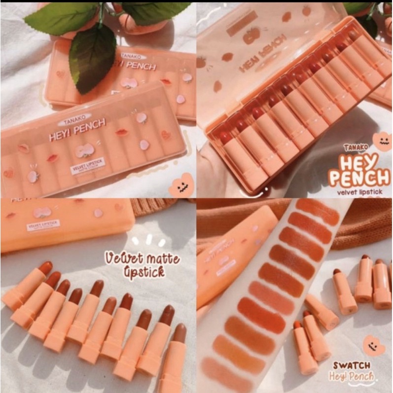 [10PCS] Lipstick Set 10 Warna Tanako Hey Peach / Lipstick Tanako isi 10