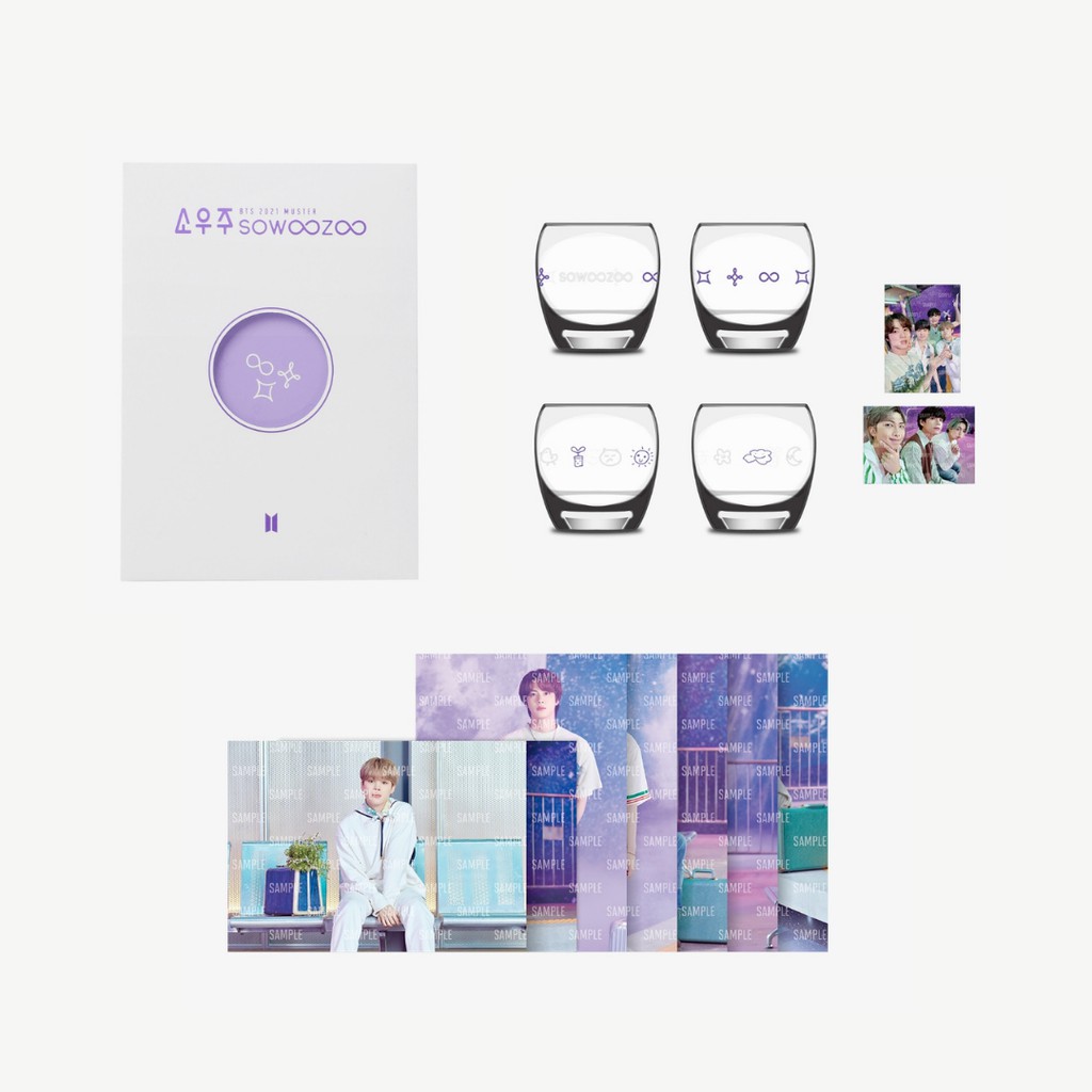 [PO] BTS: 2021 MUSTER SOWOOZOO MERCH (MD) - Postcard Book / Glass Set / Poster Set