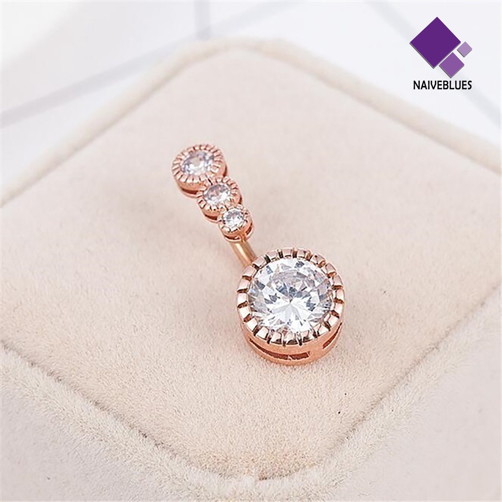 Naiveblue Anting Tindik Perut / Pusar Cubic Zirconia Untuk Wanita