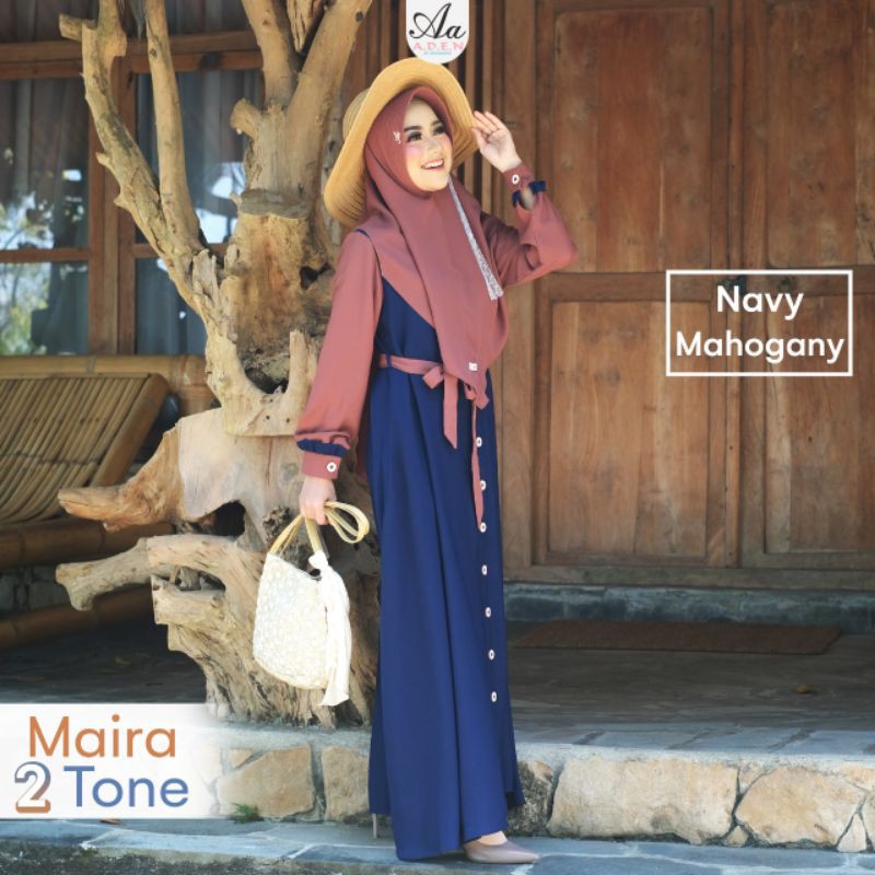 GAMIS SYARI MAIRA 2 TONE BY ADEN