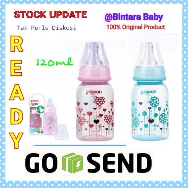 PIGEON Botol Susu PP RP Clear Motif 120ml 240ml Newborn baby bottel Pigeon Peristaltic Nipple