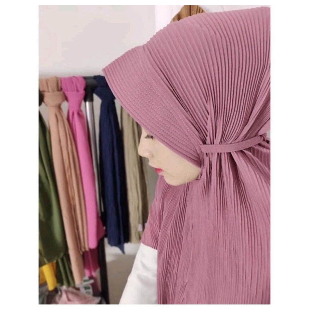 BERGO MARYAM PLISKET FULL PET TALI DIAMOND//HIJAB INSTAN BERGO MARYAM PET TALI PLISKET DIAMOND