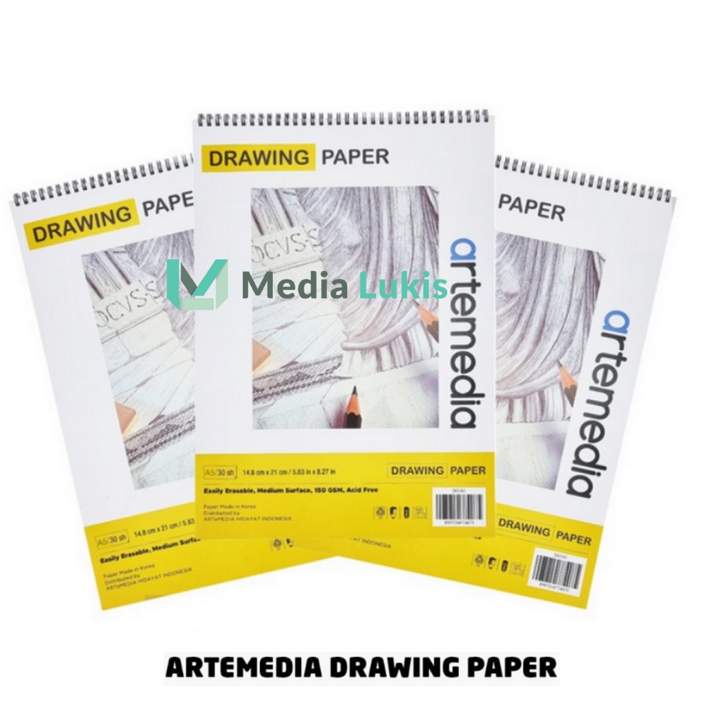 

Artemedia Drawing Paper Book 30 Sheet / Sketch Book A3 A4 A5 / Buku Gambar