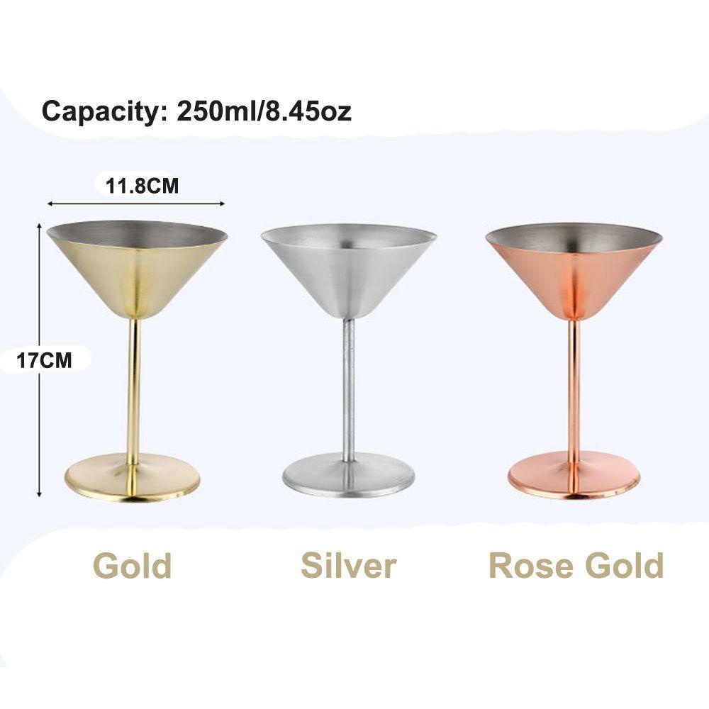 Chookyy Goblet Red Wine Glass Cups Gelas Kaca Logam Stainless Steel Cocktail Wine Bir Anggur Segitiga Champagne Cup