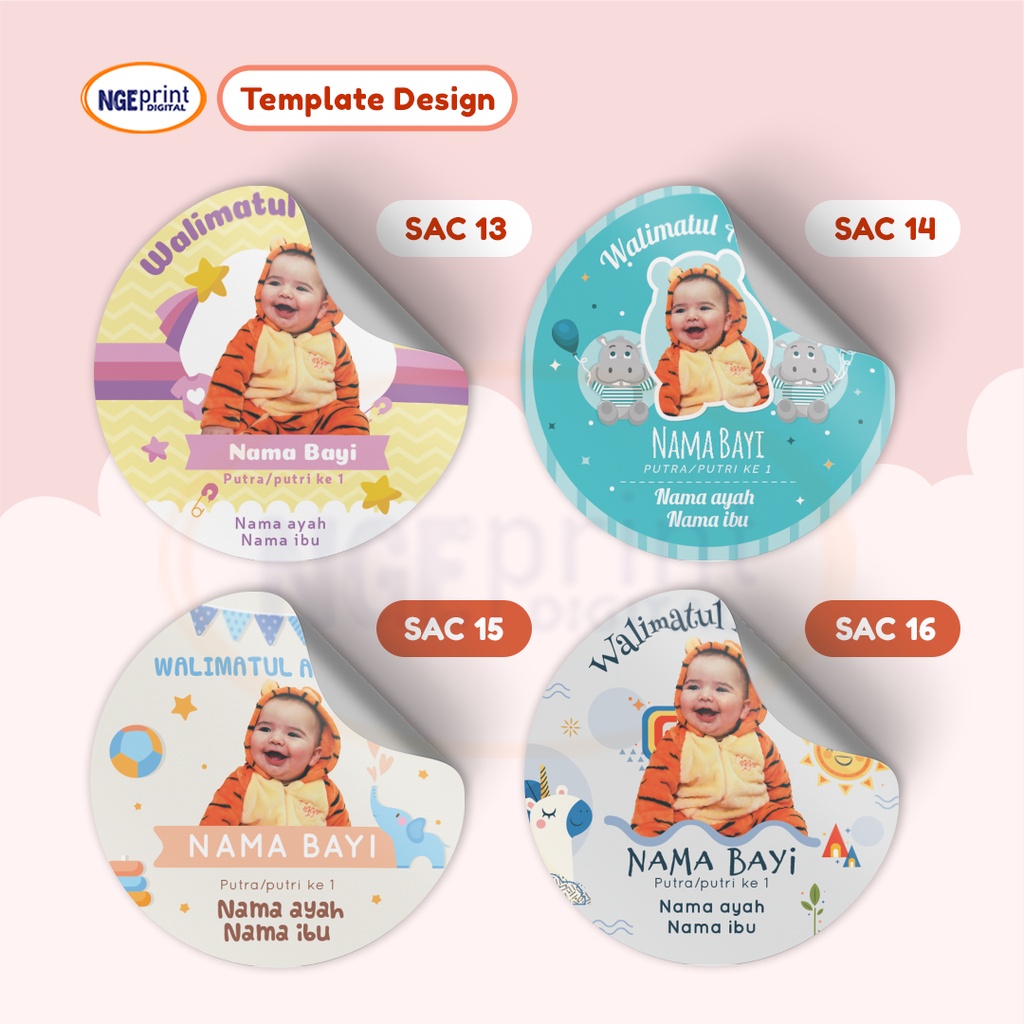 

Stiker Aqiqah Custom Bentuk Berbagai Variasi Bentuk Ukuran Kecil / Stiker syukuran Kelahiran Anak