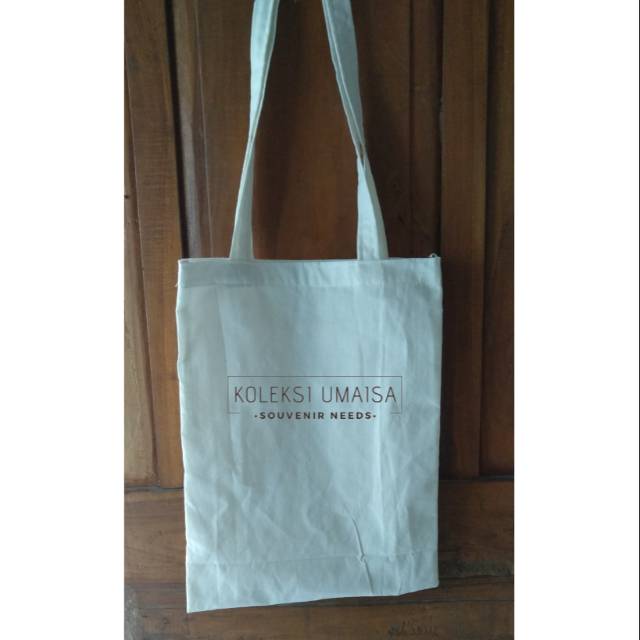 Ready stock totebag polos tas blacu polos 30x40