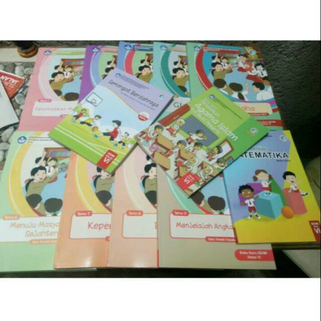 Harga satuan buku guru tematik k13 Dikbud kelas 6 tema 1,2,3,4,5,6,7,8,9 Pai,MTK,pjok