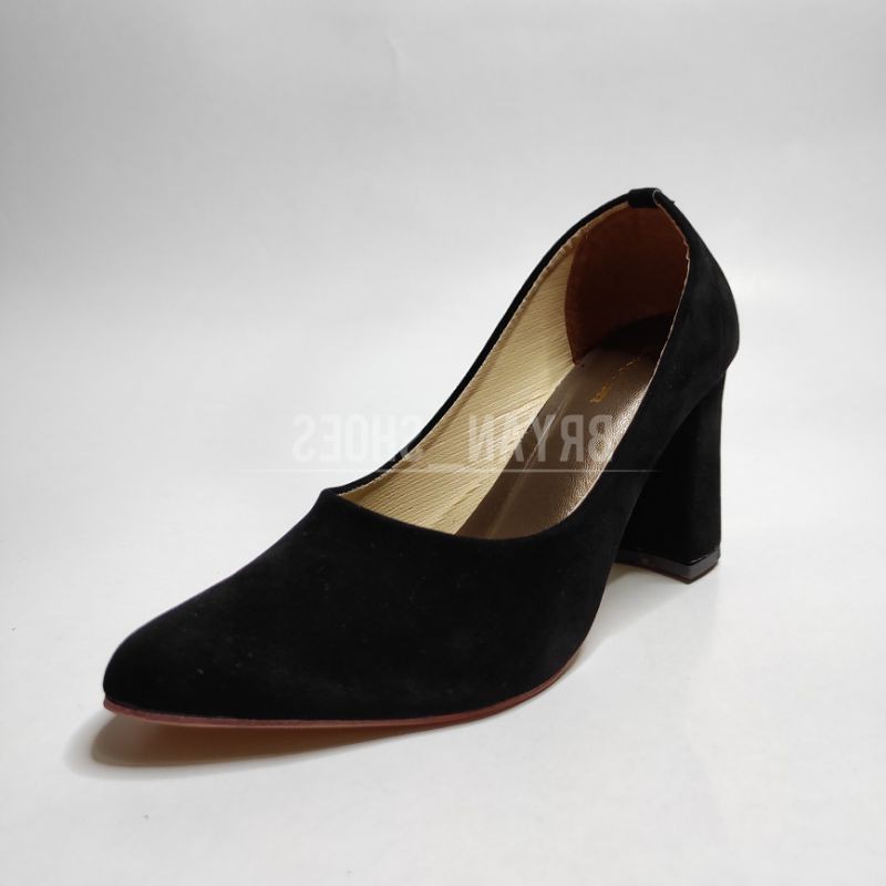 Bryan Alova Pantofel Tahu 9cm Formal Suede BigSize Oversize Jumbo 36-40 41 42 43 Sepatu Kerja Kantor