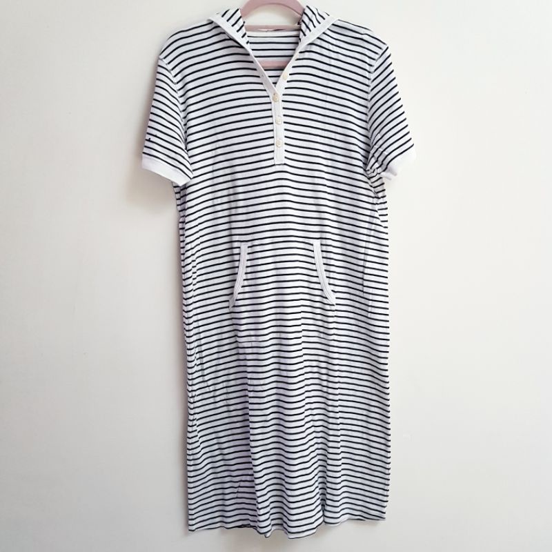 Uniqlo Casual Hoodie Stripes Dress | XL - Preloved