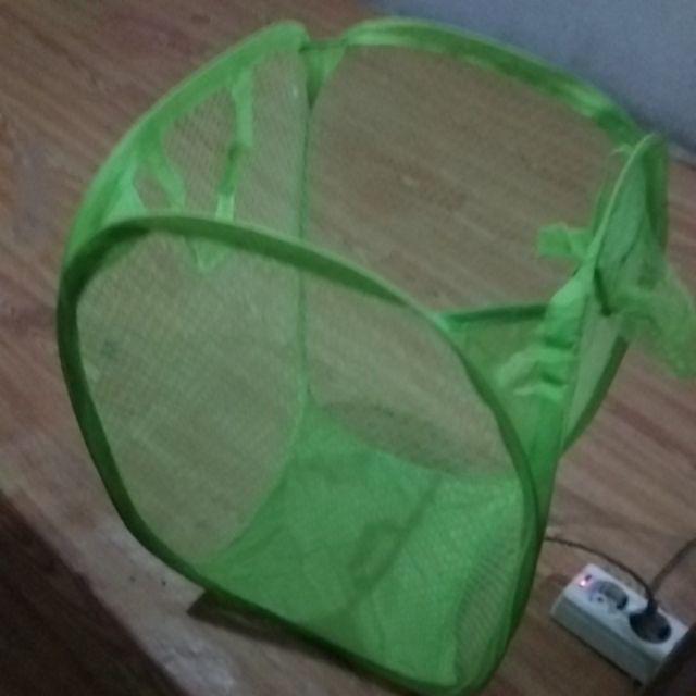 Keranjang Lipat Baju Kotor Portabel Hamper Jaring 36 X 58cm