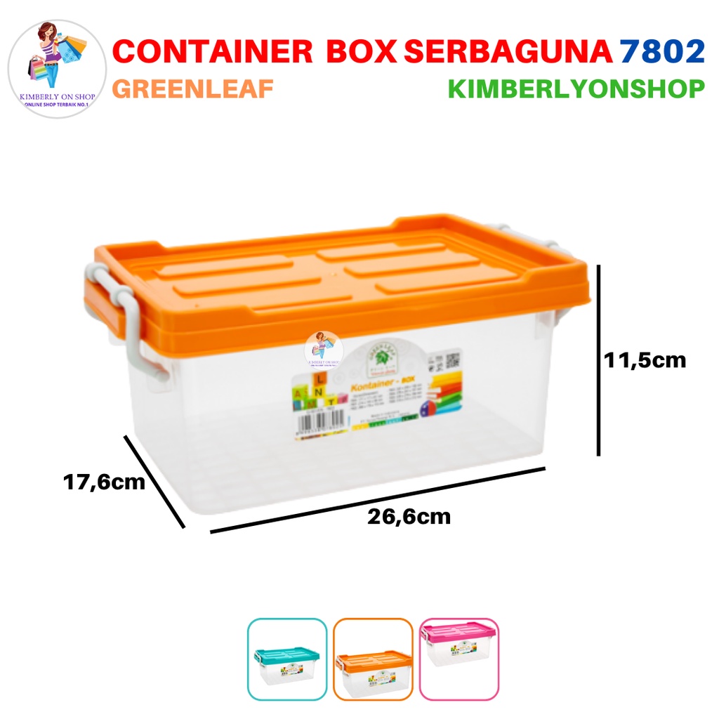 Box Container 3,1 Liter 7802 Q SEVEN BOX Green Leaf