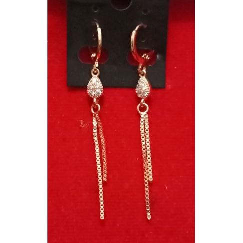 RP21. Anting xuping wanita lapis emas dgn mata zircon