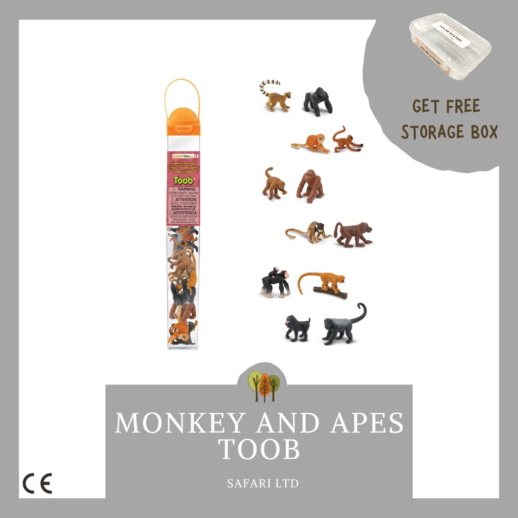 Jual Safari Ltd Toobs • Monkey and Apes Toob • Miniatur Hewan Mini ...