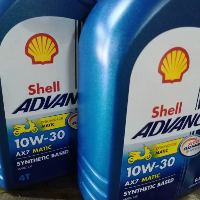 Oli shell advance Ax7 800ml SEA 10-30w for Beat esp/pop/street/F1/Vario 110 F1/esp/125/150/160/PCX/ADV/Mio S/M3/Z/Soul GT 125/Fino F1/X-Ride 110/125/Xeon/RC/Mio smile/Scoopy esp/F1/Genio/Spacy fq