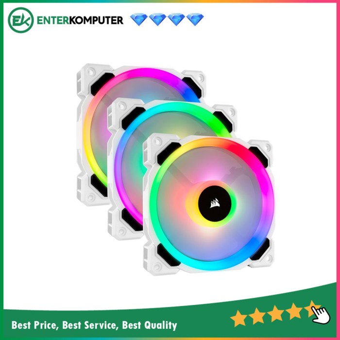 Corsair LL120 White RGB (Three Pack) - 12CM Fan / FAN 12CM