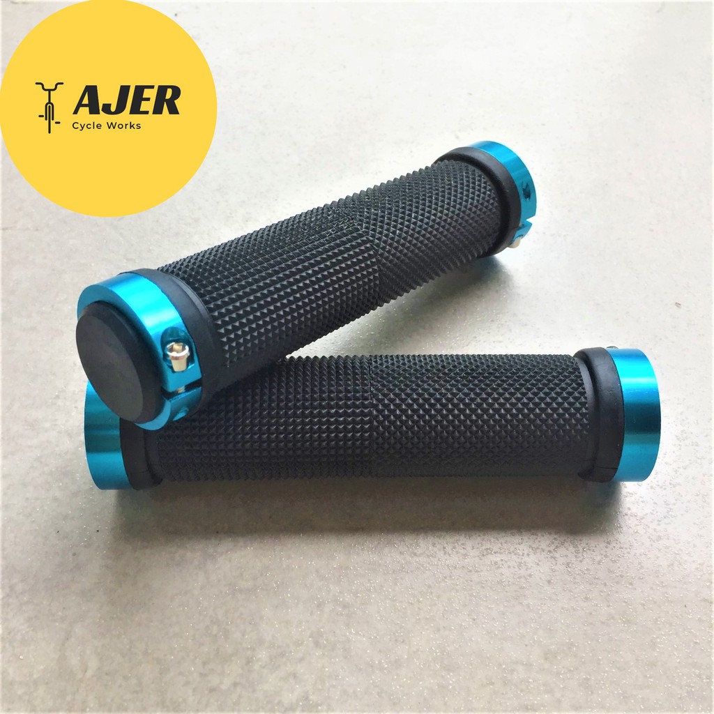 Hand Grip Sepeda double lock Anti selip handle bar stang pegangan ergonomis MTB seli flat bar